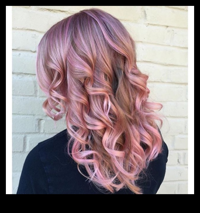 Dusty Rose Delight: لون شعر ذهبي وردي رقيق ورومانسي