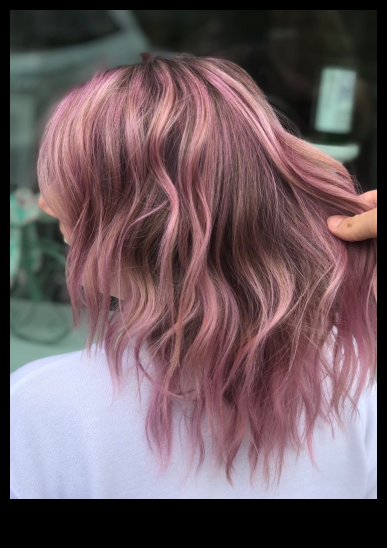 Dusty Rose Delight: لون شعر ذهبي وردي رقيق ورومانسي