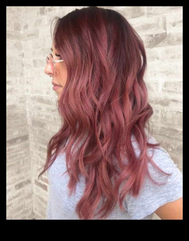 Dusty Rose Delight: لون شعر ذهبي وردي رقيق ورومانسي